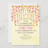 Invitation à la cérémonie de Haldi de mariage indi (Devant)