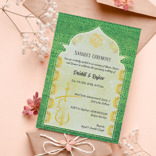 Invitation à la cérémonie de la sangeet avant-Mari