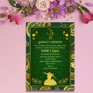 Invitation à la cérémonie de la sangeet avant-Mari