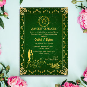 Invitation à la cérémonie de la sangeet avant-Mari