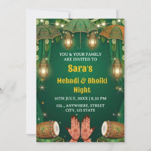 Invitation à la cérémonie de Mehndi et Dholki