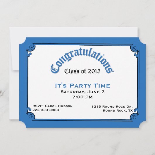 Invitation à la cérémonie de remise des diplômes b (Devant)