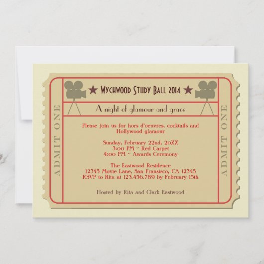 Invitation à la cérémonie de remise des prix Movie (Devant)