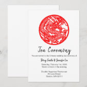 Invitation à la cérémonie de thé de mariage chinoi (Devant / Derrière)