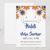 invitation à la cérémonie d'haldi (Devant / Derrière)