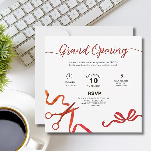 Invitation à la cérémonie d'inauguration avec coup