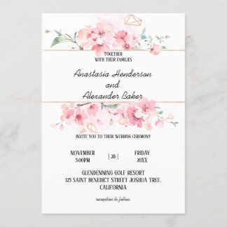 Invitation à la cérémonie du mariage.
