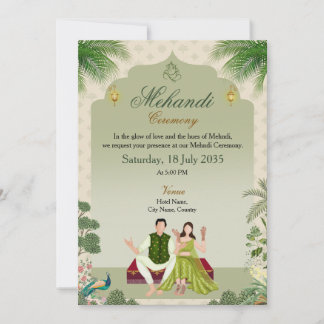 Invitation à la cérémonie du Mehndi vert