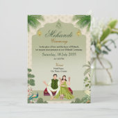 Invitation à la cérémonie du Mehndi vert (Debout devant)
