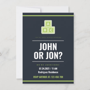 Invitation à la cérémonie du nom de bébé