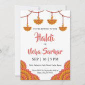 invitation à la cérémonie haldi (Devant)