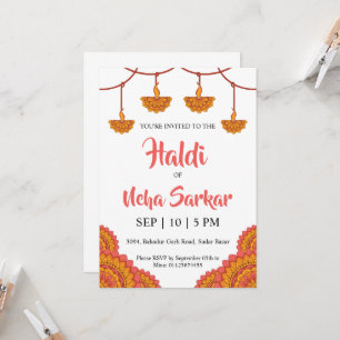 invitation à la cérémonie haldi