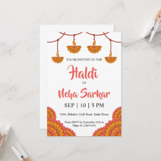 invitation à la cérémonie haldi