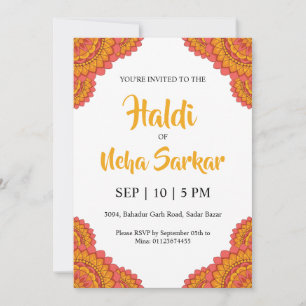 invitation à la cérémonie haldi
