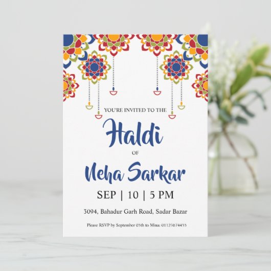 invitation à la cérémonie haldi (Debout devant)
