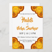 invitation à la cérémonie haldi (Devant / Derrière)