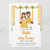 invitation à la cérémonie haldi (Devant / Derrière)