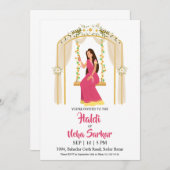 invitation à la cérémonie haldi (Devant / Derrière)