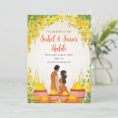 Invitation à la cérémonie numérique de Haldi et in (Debout devant)