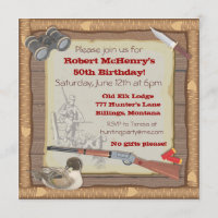 Invitation à la chasse au canard avec cadre en boi