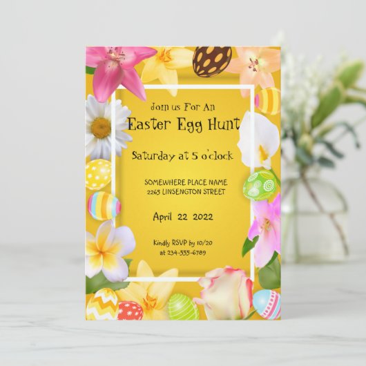 Invitation à la chasse aux oeufs (Debout devant)