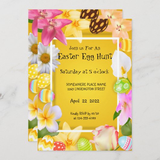 Invitation à la chasse aux oeufs (Devant / Derrière)