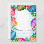 Invitation à la chasse aux oeufs - Amusants et fes (Dos)