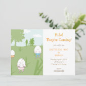 Invitation à la chasse aux oeufs de Pâques (Debout devant)