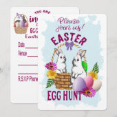 Invitation à la chasse aux œufs de Pâques (Devant / Derrière)