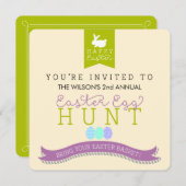 Invitation à la chasse aux oeufs de Pâques (Devant / Derrière)