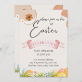 Invitation à la chasse aux oeufs de Pâques  (Devant / Derrière)