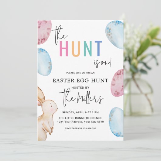 Invitation à la chasse aux oeufs de Pâques (Debout devant)