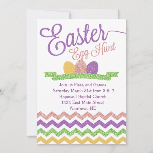 Invitation à la chasse aux oeufs de Pâques (Devant)