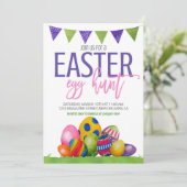 Invitation à la chasse aux oeufs de Pâques (Debout devant)