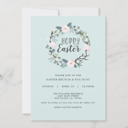 Invitation à la chasse aux oeufs de Pâques (Devant)