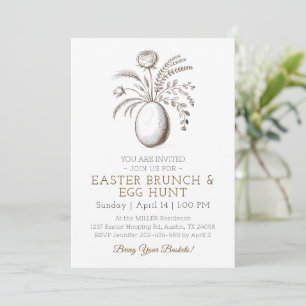 Invitation à la chasse aux œufs de Pâques botaniqu