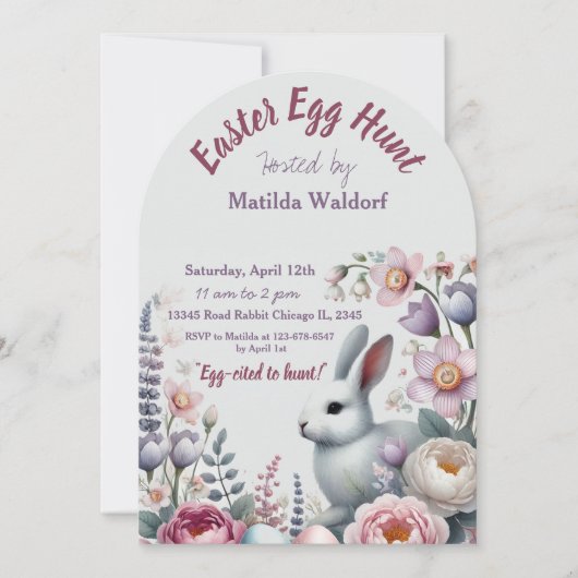 Invitation à la chasse aux oeufs de Pâques | Cute  (Devant)