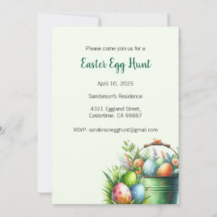 Invitation à la chasse aux oeufs de Pâques, fête d