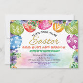 Invitation à la chasse aux oeufs de Pâques. Fleur  (Devant)