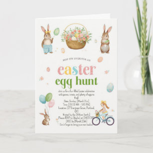 Invitation à la chasse aux œufs de Pâques - Lapin