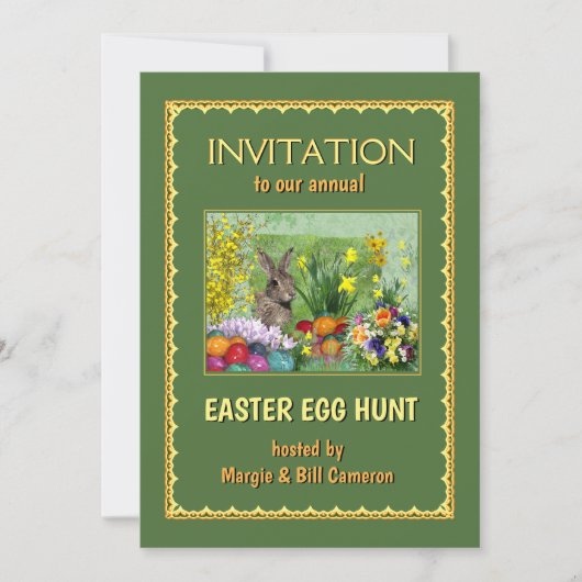 Invitation à la chasse aux oeufs de Pâques (person (Devant)