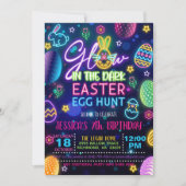 Invitation à la chasse aux œufs de Pâques qui bril (Devant)