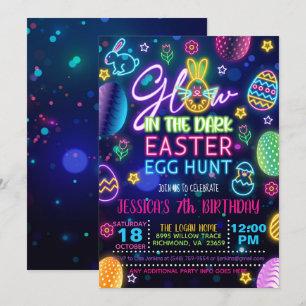 Invitation à la chasse aux œufs de Pâques qui bril