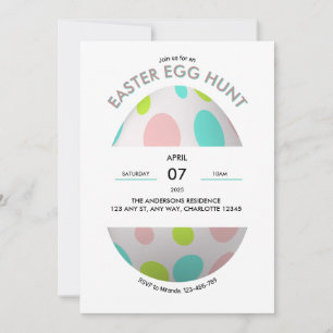 Invitation à la chasse aux œufs de Pâques tachetés
