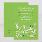 Invitation à la chasse aux oeufs Maze de Pâques (Devant / Derrière)