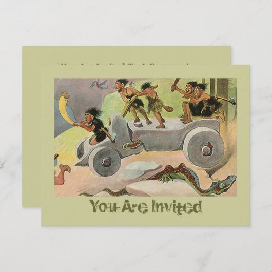 Invitation à la chasse de Cavemen Caveman (Devant / Derrière)