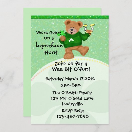 Invitation à la chasse de Leprechaun (Devant / Derrière)