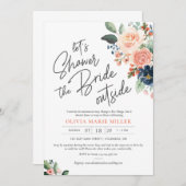 Invitation à la chasse nuptiale Peach Blush et Nav (Devant / Derrière)