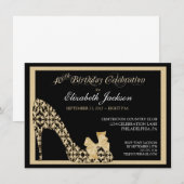 Invitation à la chaussure Damask pour le 40e anniv (Devant / Derrière)
