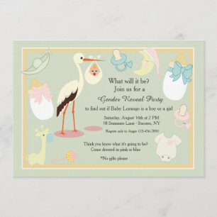 Invitation à la cigogne de révélation de genre